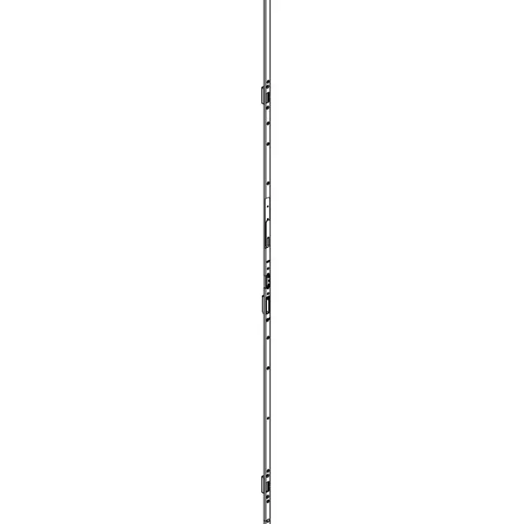 Snelle Levering Asta a leva G-U Italia per serratura Secury Automatic, frontale 24x8 mm, interasse 12 mm, Destro, lunghezza 1850 mm, finitura Argento