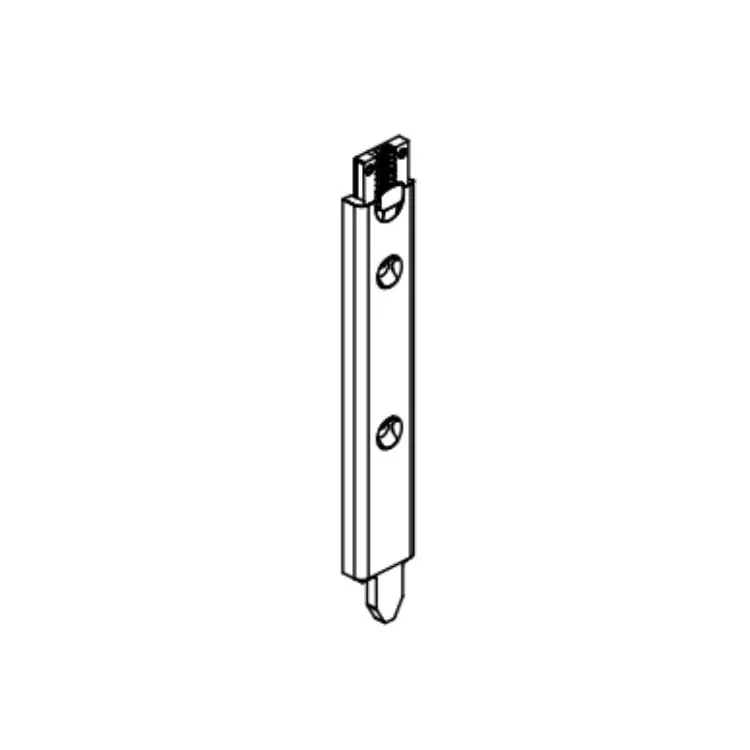 Lage Prijs Terminale inferiore G-U Italia per Secury, frontale 24x8 mm, interasse 12 mm, lunghezza 130, finitura Argento