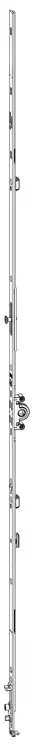 Actieprijs Catenaccio a leva G-U Italia per finestra, linea Euro, altezza maniglia 1351-1600 mm, frontale 1440 mm, in zama, finitura Argento
