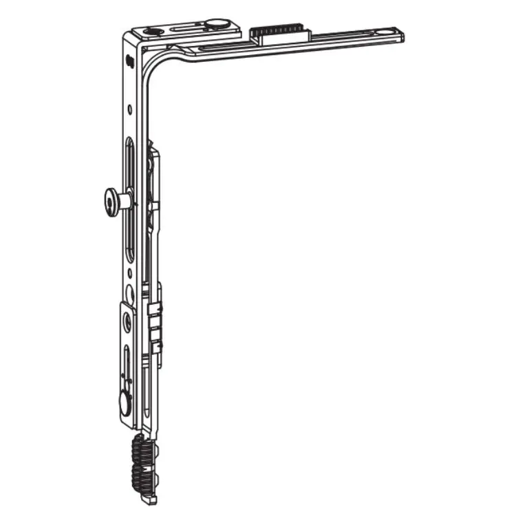 Movimento angolare G-U per anta e ribalta, dimensione 160x44 mm, 1 punto di chiusura, finitura Argento Fabrieksprijs