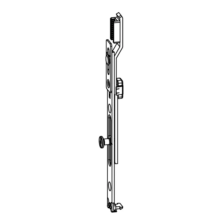 Terminale giunto inferiore G-U Italia per anta ribalta e battente, punto chiusura 180 gradi, lunghezza 160 mm, finitura Argento Shop Nu