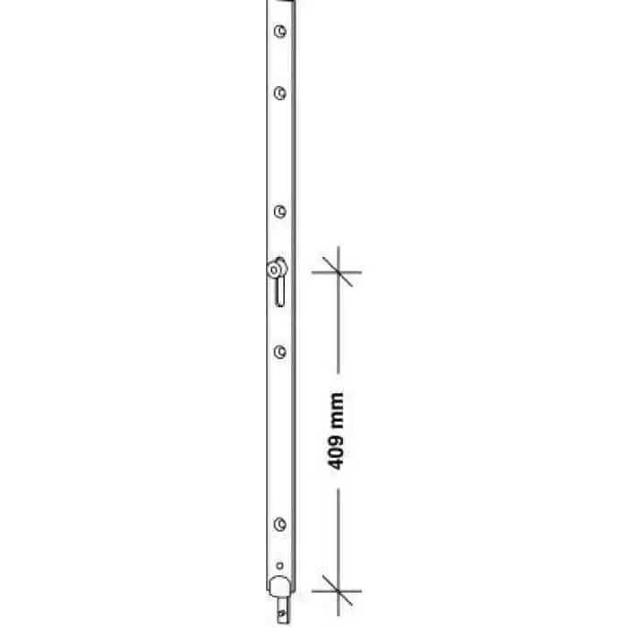 Prolunga G-U Italia per porta, tipo Secury, lunghezza 711 mm, frontalino 16 mm, finitura Argento Korting