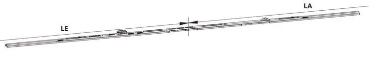 Asta dentata con frontale G-U Italia per finestra, larghezza battente 600-950 mm, con chiusura centrale tipo D, finitura Argento Bestseller
