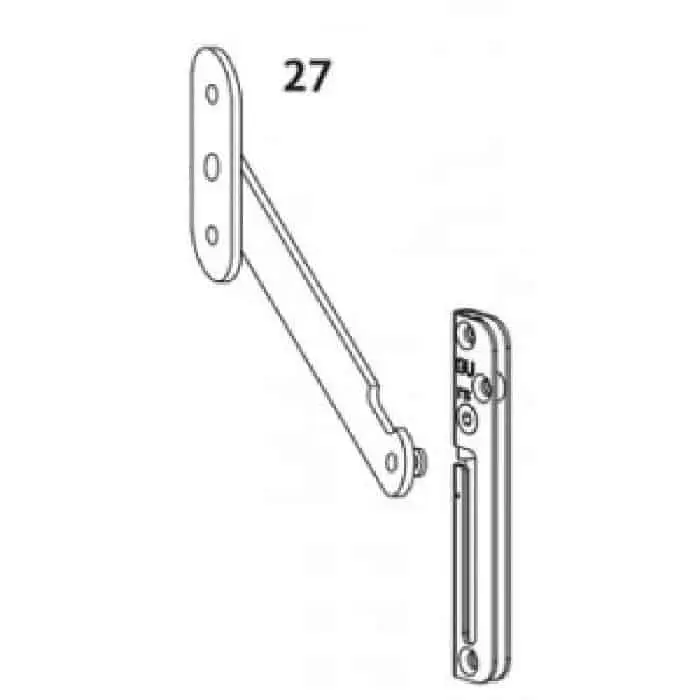 Dagaanbieding Limitatore di apertura G-U Italia per parte anta e telaio finestra, mano sinistra, in zama, finitura Argento