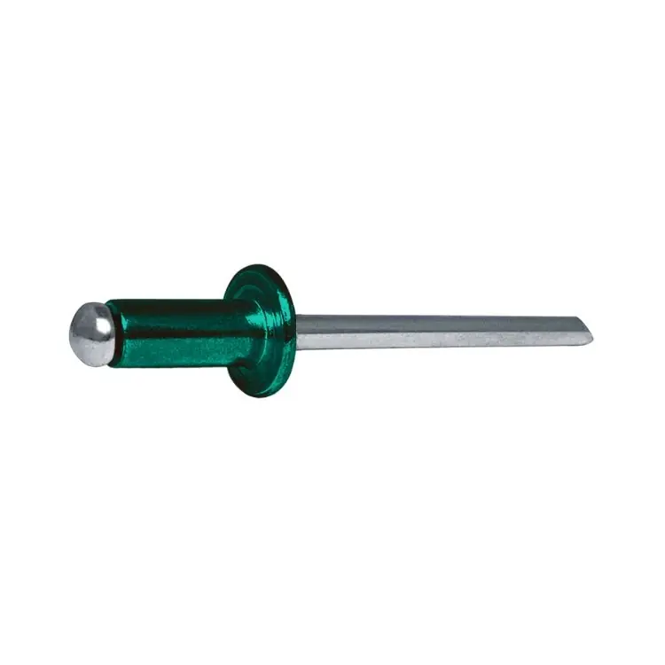 Betrouwbaar Blister 100 rivetti AFT Rivit per fissaggio, testa tonda, dimensioni 3,4x7 mm, Alluminio e Acciaio finitura Verde