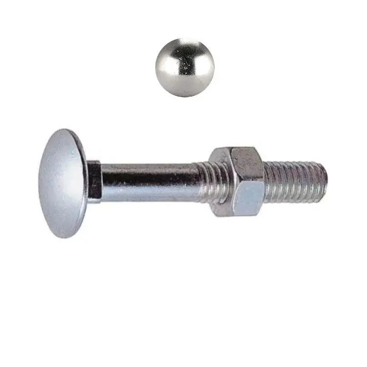 Beperkt Aanbod Vite TTDE M6x60 per assemblaggio, quadro sotto testa, UNI 5732 DIN 603, Classe 4.8, finitura Zincato