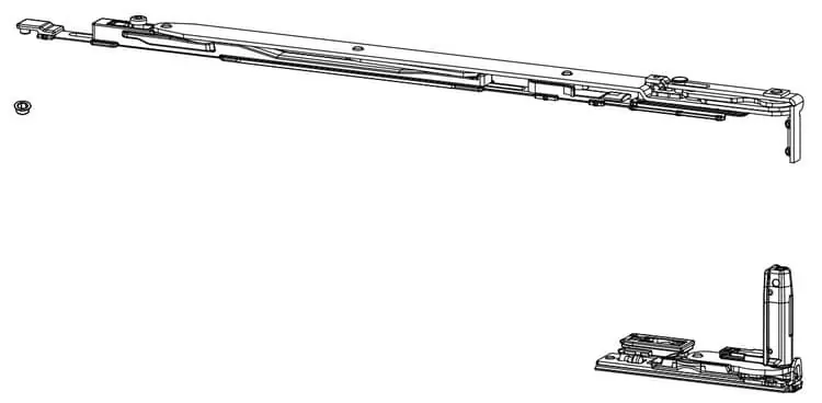 Kit Cerniera Braccio Futura 3D 170 Giesse, per anta a ribalta Destra, profilo CU, larghezza 641-1700 mm, portata 170 Kg, Acciaio e Zama finitura Silver Finale Uitverkoop