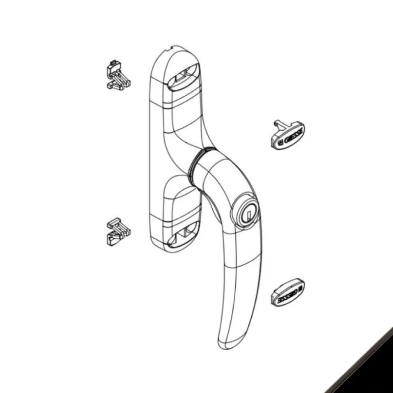 Cremonese Unica Key 01151 Giesse per serramento apertura esterna, bidirezionale con chiave, rotazione 90 gradi, Alluminio finitura Nero Hete Deal
