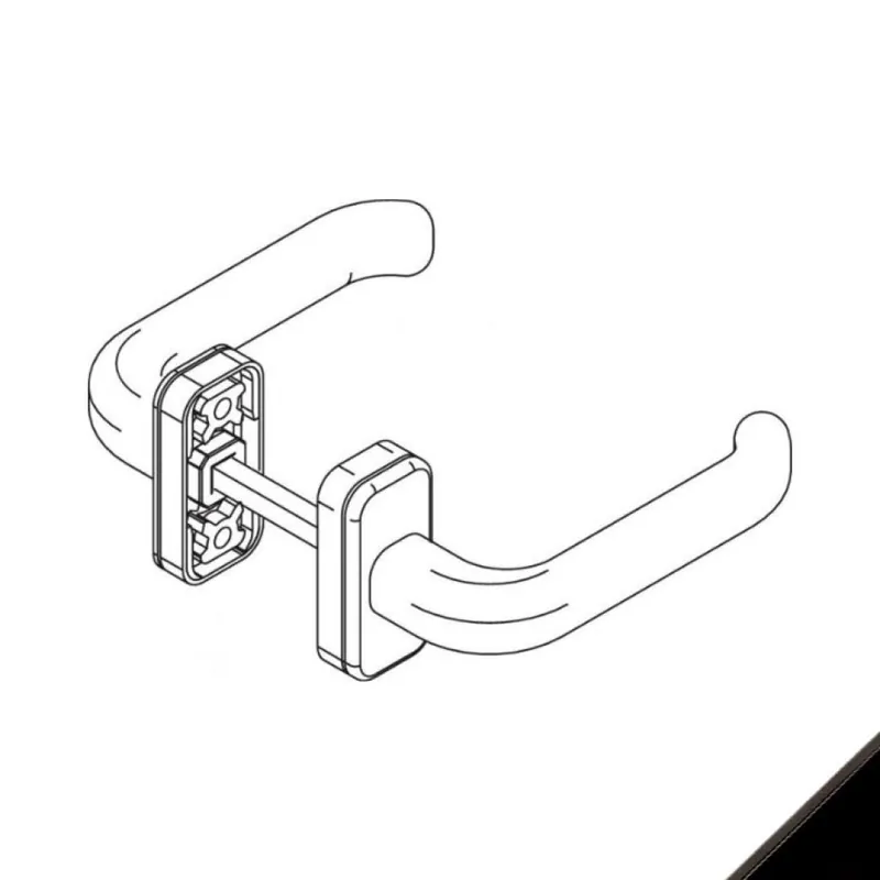 Lage Prijs Maniglia Masterplast 02456 Giesse, per porta a profilo, rosetta ovale, quadro 8 mm, spessore porta 78-82 mm, Nylon finitura Nero