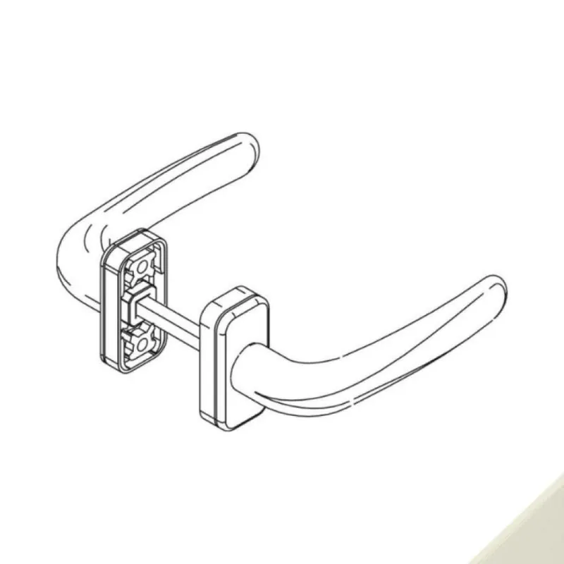 Maniglia Prima 02472 Giesse, per porta a profilo, rosetta rettangolare, quadro 8 mm, spessore porta 45-55 mm, Alluminio finitura Perla Koop Online