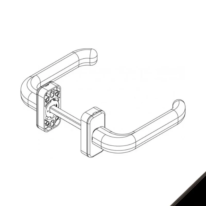 Aanbieding Maniglia Master Plus 02422 Giesse, per porta a profilo, rosetta ovale, quadro 8 mm, spessore porta 78-82 mm, Alluminio finitura Nero