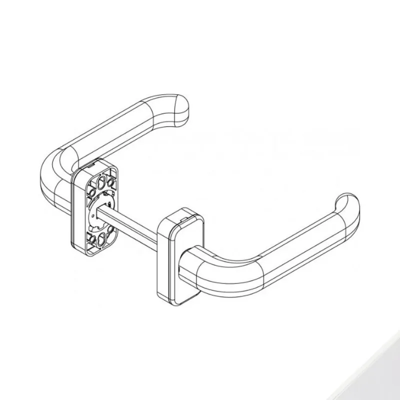 Maniglia Master Plus 02462 Giesse, per porta a profilo, rosetta rettangolare, quadro 8 mm, spessore porta 78-82 mm, Alluminio finitura Bianco Gereduceerde Prijs