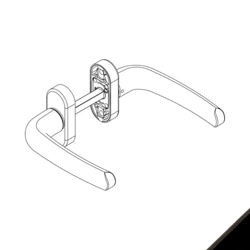 Dagaanbieding Maniglia Prima Plus 02792 Giesse, per porta a profilo, rosetta ovale, quadro 8 mm, spessore porta 78-82 mm, Alluminio finitura Nero