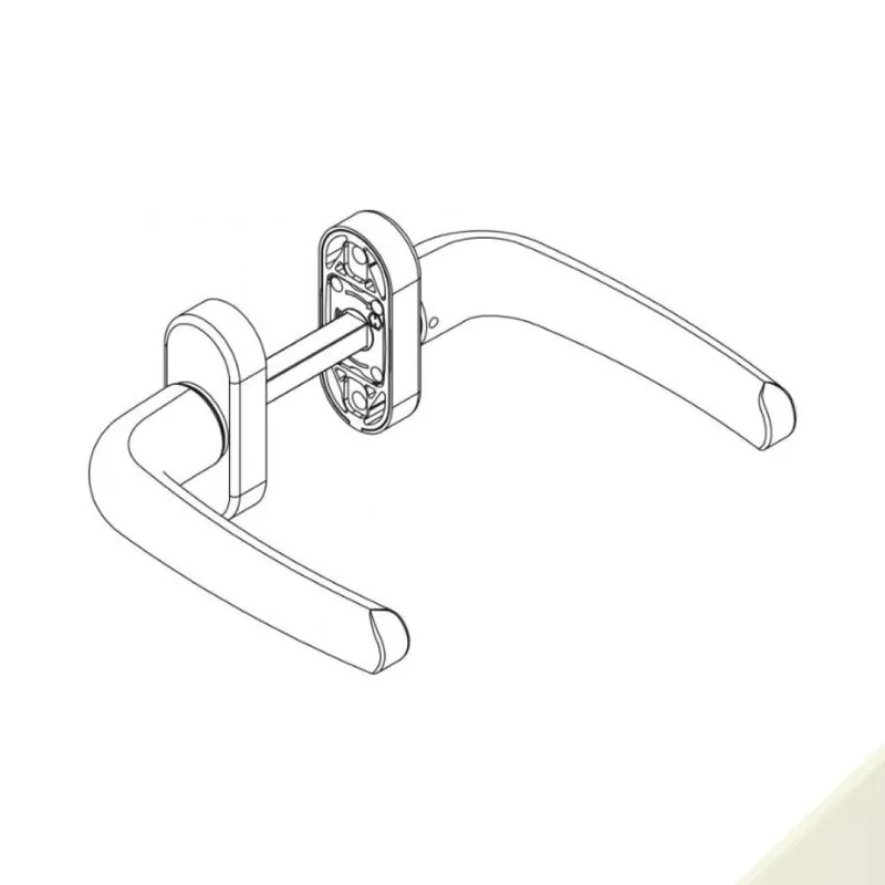 Beperkte Voorraad Maniglia Prima Plus 02792 Giesse, per porta a profilo, rosetta ovale, quadro 8 mm, spessore porta 78-82 mm, Alluminio finitura Crema