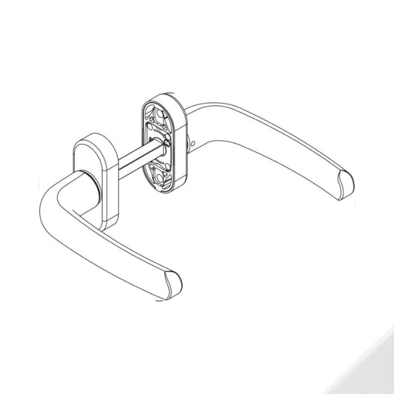 Shop Nu Maniglia Prima Plus 02792 Giesse, per porta a profilo, rosetta ovale, quadro 8 mm, spessore porta 78-82 mm, Alluminio finitura Bianco