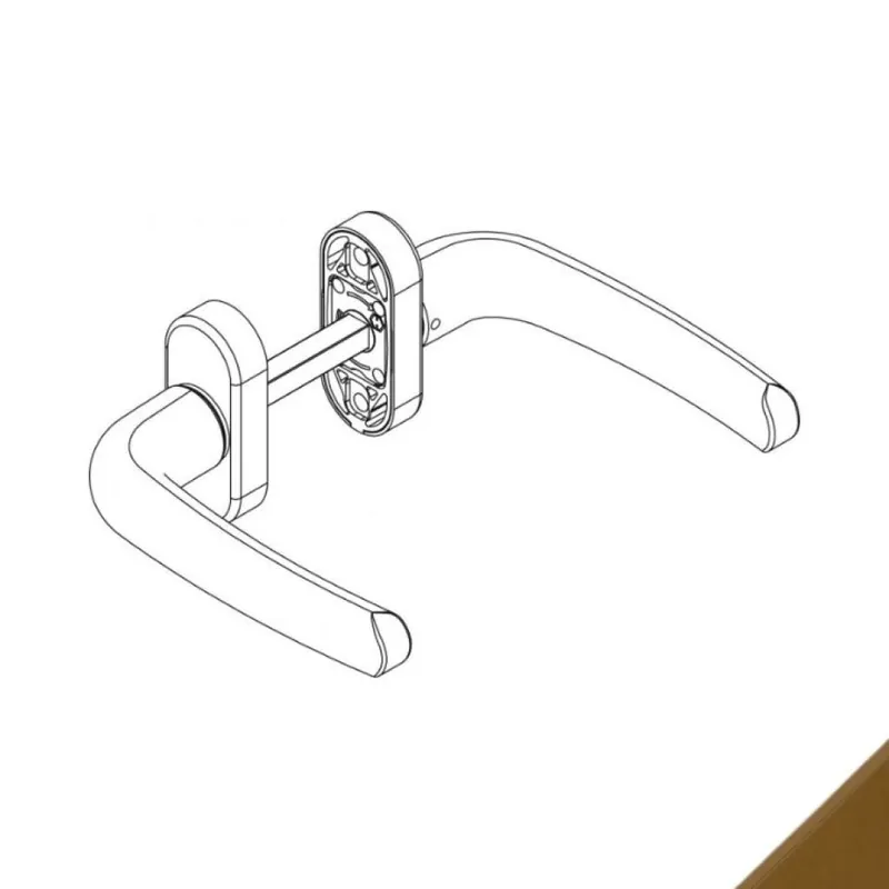 Snelle Levering Maniglia Prima Plus 02792 Giesse, per porta a profilo, rosetta ovale, quadro 8 mm, spessore porta 78-82 mm, Alluminio finitura Bronzo Scuro