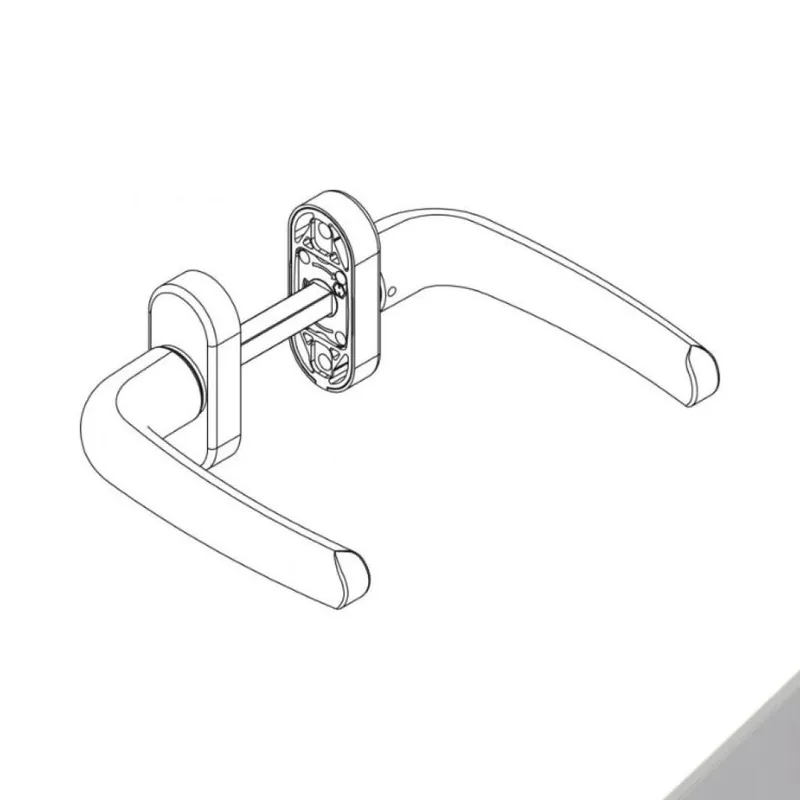 Flitsaanbieding Maniglia Prima Plus 02792 Giesse, per porta a profilo, rosetta ovale, quadro 8 mm, spessore porta 78-82 mm, Alluminio finitura Argento