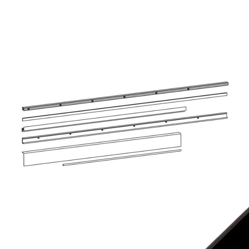Lage Prijs Kit profili 09765 Giesse, per anta ribalta scorrevole GS1000, parte inferiore e superiore, anta 1481-1680 mm, Alluminio finitura Nero