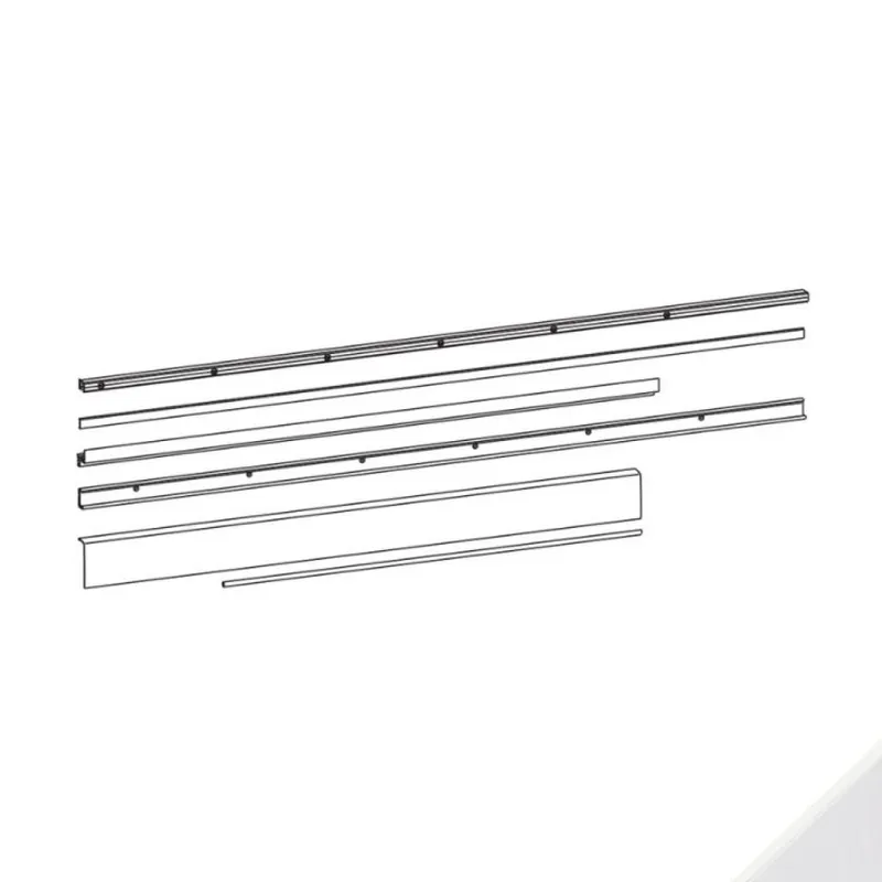 Kit profili 09766 Giesse, per anta ribalta scorrevole GS1000, parte inferiore e superiore, anta 1681-2000 mm, Alluminio finitura Bianco Nieuw