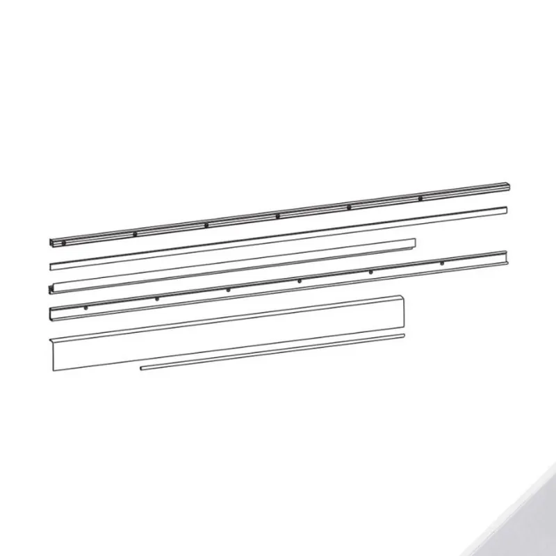 Kit profili 09764 Giesse, per anta ribalta scorrevole GS1000, parte inferiore e superiore, anta 1281-1480 mm, Alluminio finitura Argento Anodizzato Betaalbaar