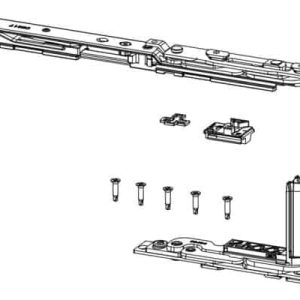Kit cerniera braccio Chic 3D 130 Giesse per anta a ribalta Destra, profilo CU, larghezza 470-700 mm, portata 130 Kg, Acciaio e Zama finitura Silver Fabrieksprijs