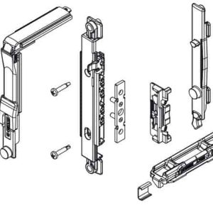 Meccanismo base 03955 Giesse per chiusura anta a ribalta, profilo CU, manovra Supra, portata 130 Kg, Acciaio e Zama finitura Silver Alleen Vandaag