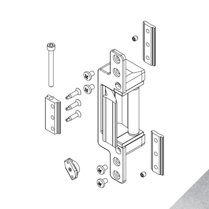 Kit cerniera futura 130 Giesse per profilo CU, con adattatore, Alluminio finitura Argento Superprijs
