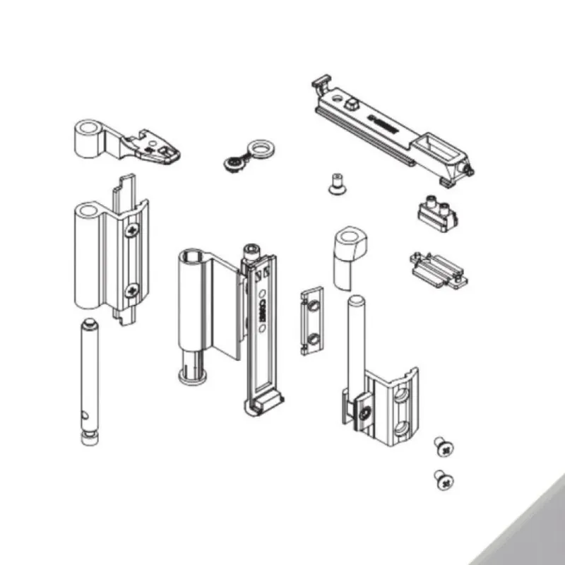 Bestseller Kit cerniera Futura 3D 130 04715 Giesse per anta secondaria, profilo CU, Alluminio e Zama finitura Argento