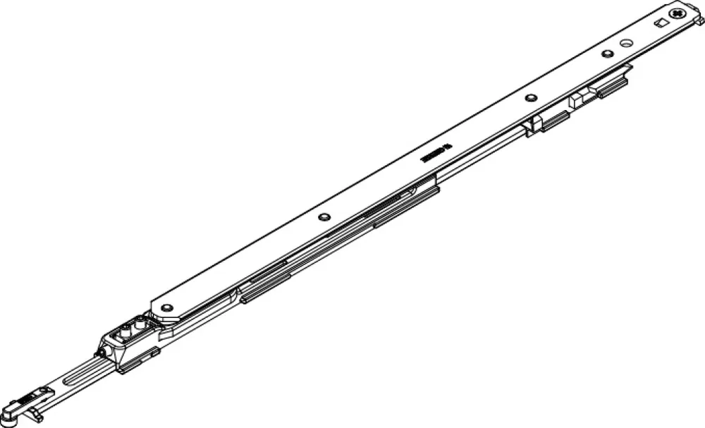 Braccio Futura 3D 130 Giesse per anta a ribalta, profilo CU, manovra Logica, larghezza 701-1800 mm, Acciaio e Zama finitura Silver Koopje