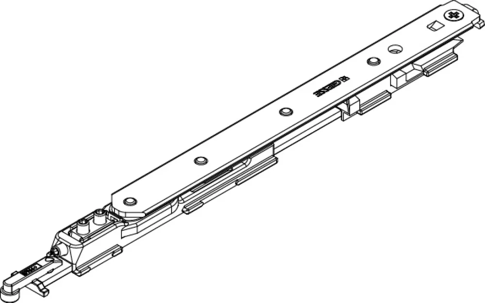 Braccio Futura 3D 130 Giesse per anta a ribalta, profilo CU, manovra Logica, larghezza 390-700 mm, Acciaio e Zama finitura Silver Express Levering
