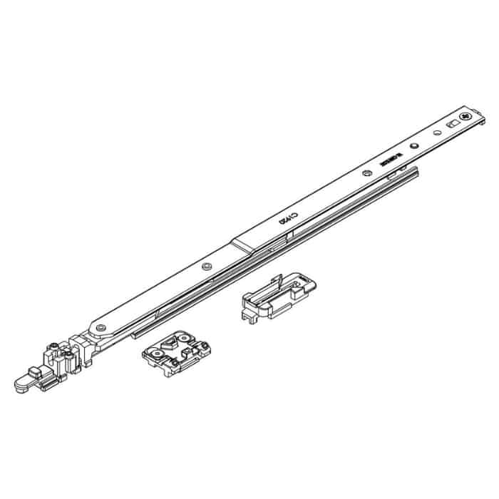 Betaalbaar Braccio Futura 3D Giesse per anta a ribalta, profilo Erre 40, larghezza 581-1700 mm, Acciaio e Zama finitura Silver