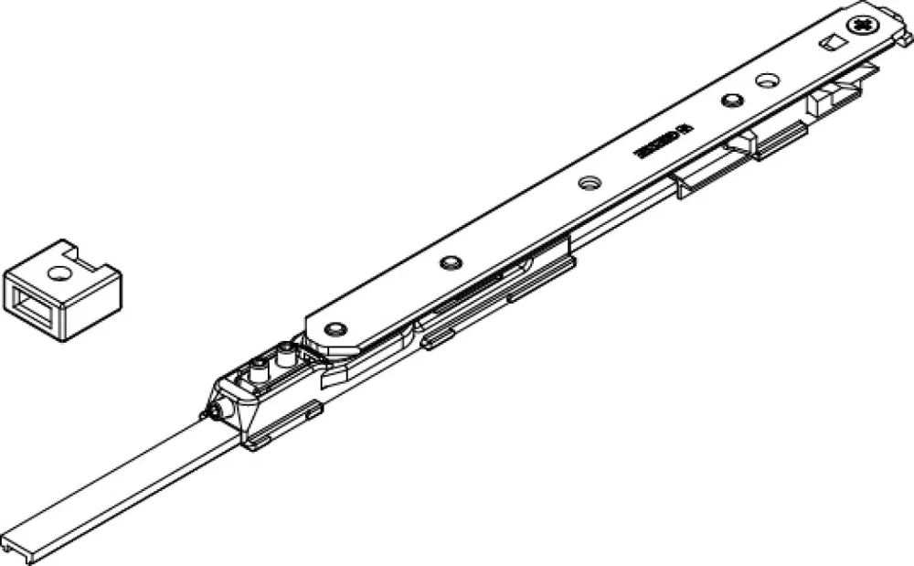 Braccio Futura 3D 130 Giesse per anta a ribalta, profilo CU, larghezza 350-410 mm, Acciaio e Zama finitura Silver Premium