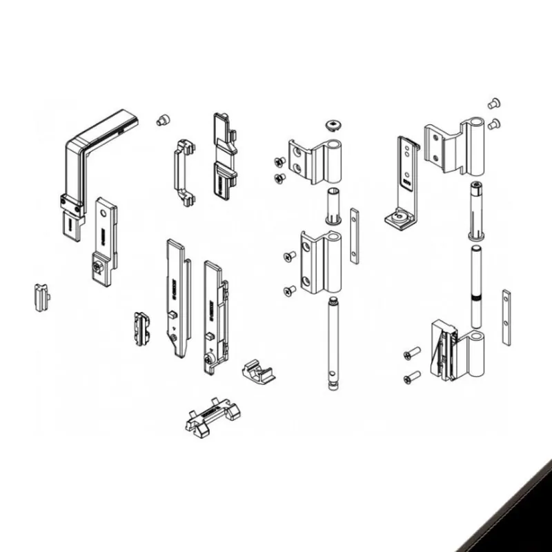 Exclusieve Aanbieding Meccanismo base 04529 Giesse per chiusura anta a ribalta, profilo Erre 50, manovra cremonese, portata 100 Kg, Acciaio e Zama finitura Nero