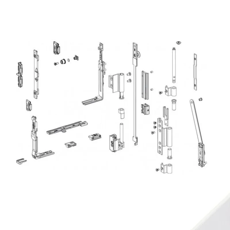 Actieprijs Meccanismo Base 04671K Giesse per chiusura anta ribalta arco-fuori squadro, profilo CU, Alluminio e Zama finitura Bianco