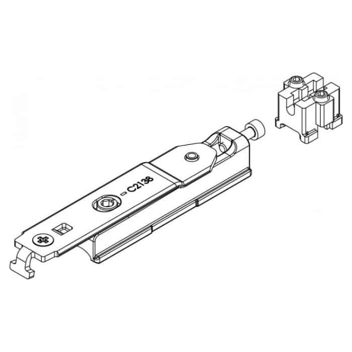 Braccio Futura 3 D 110 Giesse per anta secondaria, profilo Erre 40, portata 100 Kg, Acciaio e Zama finitura Silver Express Levering