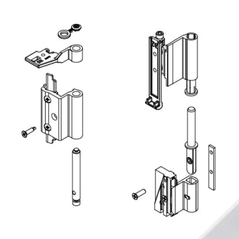 Lage Prijs Kit Cerniere Futura 3D 110 04721 Giesse per anta a ribalta, profilo Erre 40, Alluminio e Zama finitura Cromo Satinato