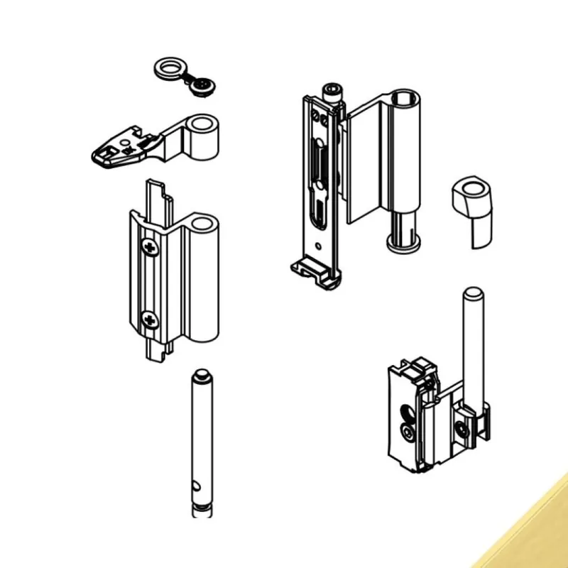Express Levering Kit Cerniere Futura 3D 130 04711 Giesse per anta ribalta, profilo CU, Alluminio e Zama finitura Trend Oro