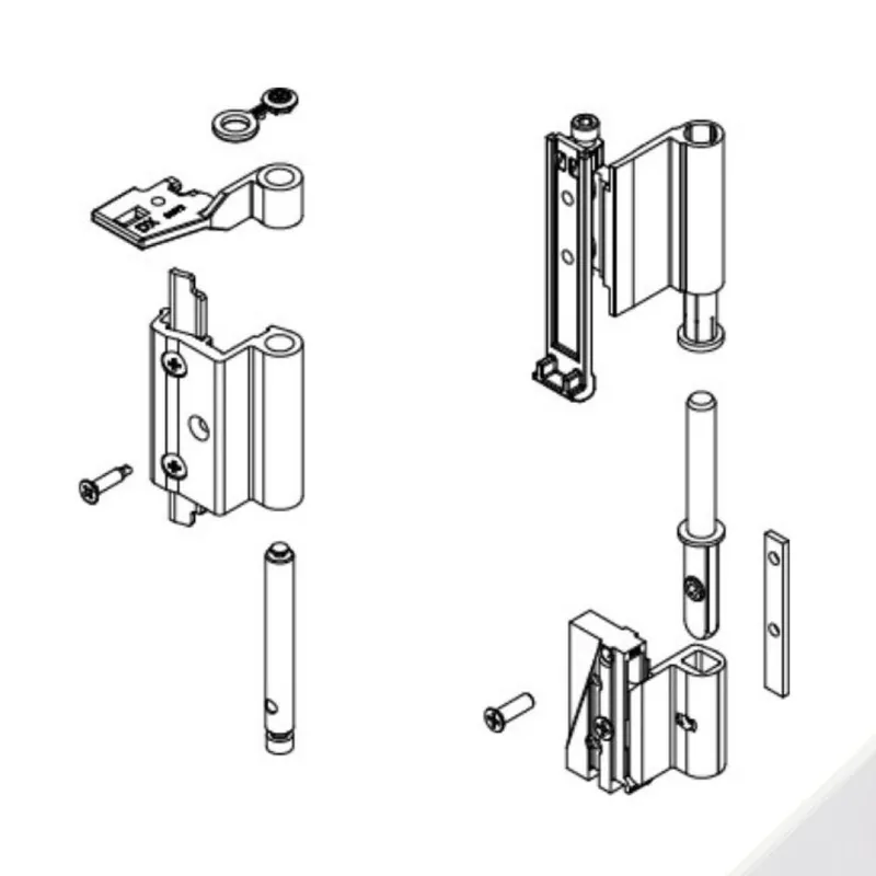 Beperkt Aanbod Kit Cerniere Futura 3D 110 04721 Giesse per anta a ribalta, profilo Erre 40, Alluminio e Zama finitura Bianco