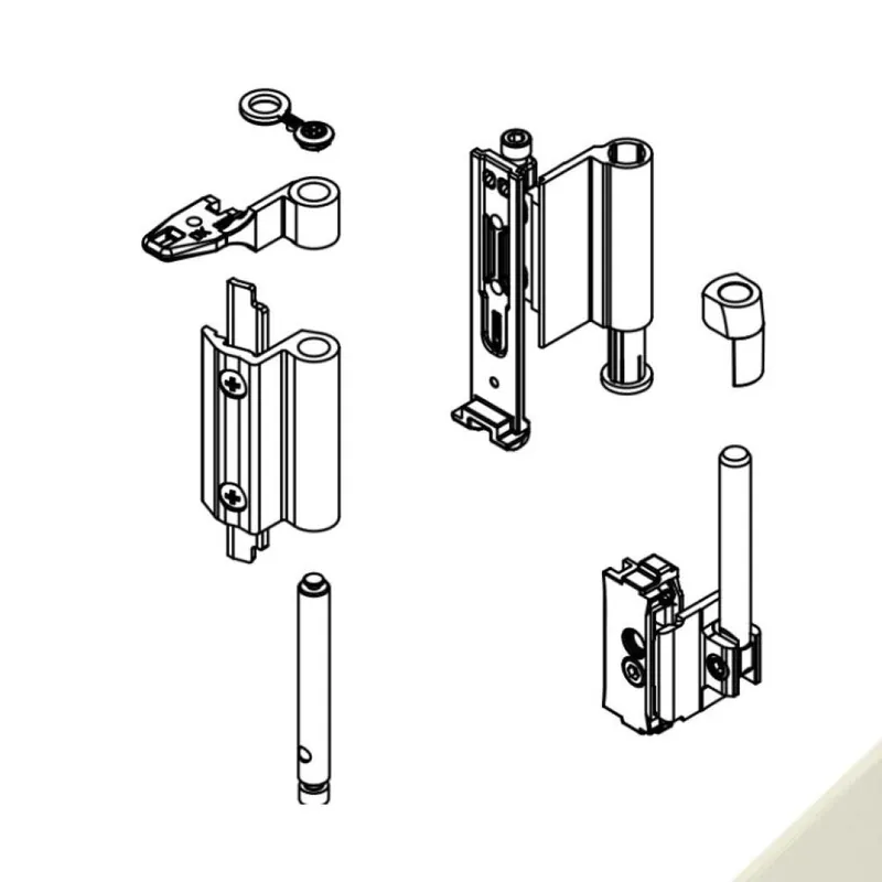 Kit Cerniere Futura 3D 130 04711 Giesse per anta ribalta, profilo CU, Alluminio e Zama finitura Perla Finale Uitverkoop