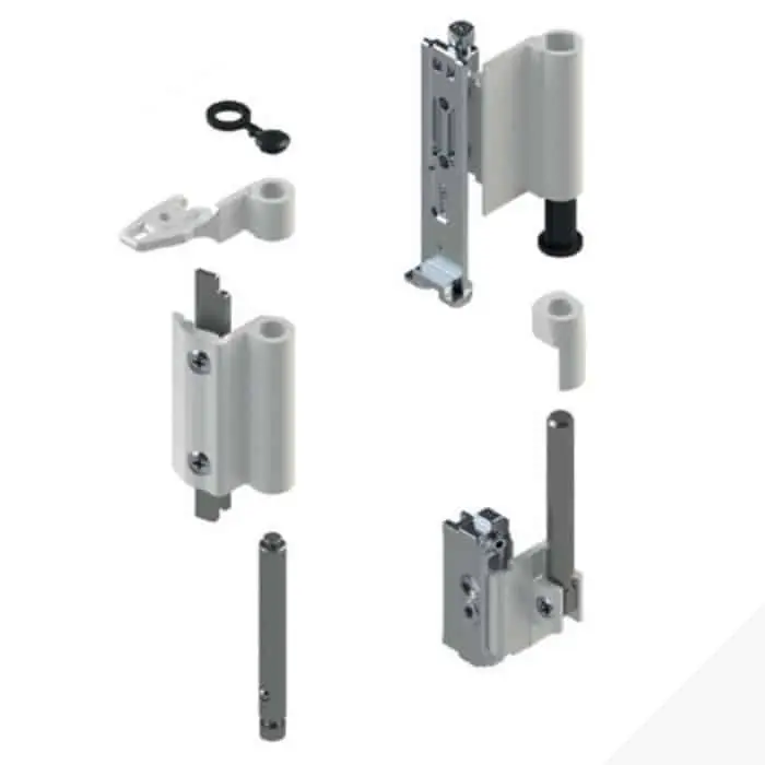 Goedkoop Kit Cerniere Futura 3D 130 04711 Giesse per anta ribalta, profilo CU, Alluminio e Zama finitura Bianco Opaco