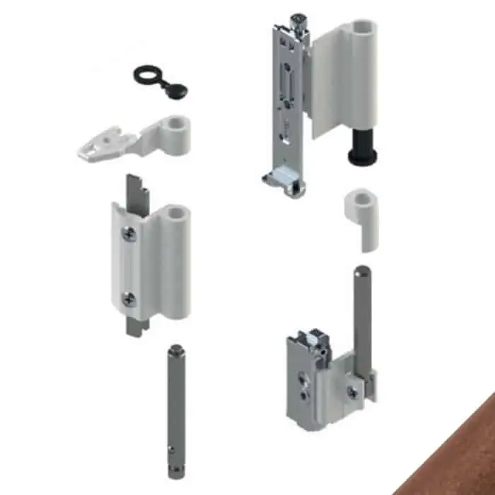 Kit Cerniere Futura 3D 130 04711 Giesse per anta ribalta, profilo CU, Alluminio e Zama finitura Euro Bronzo Gecertificeerd