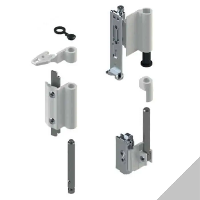 Kit Cerniere Futura 3D 130 04711 Giesse per anta ribalta, profilo CU, Alluminio e Zama finitura Argento Speciale Aanbieding