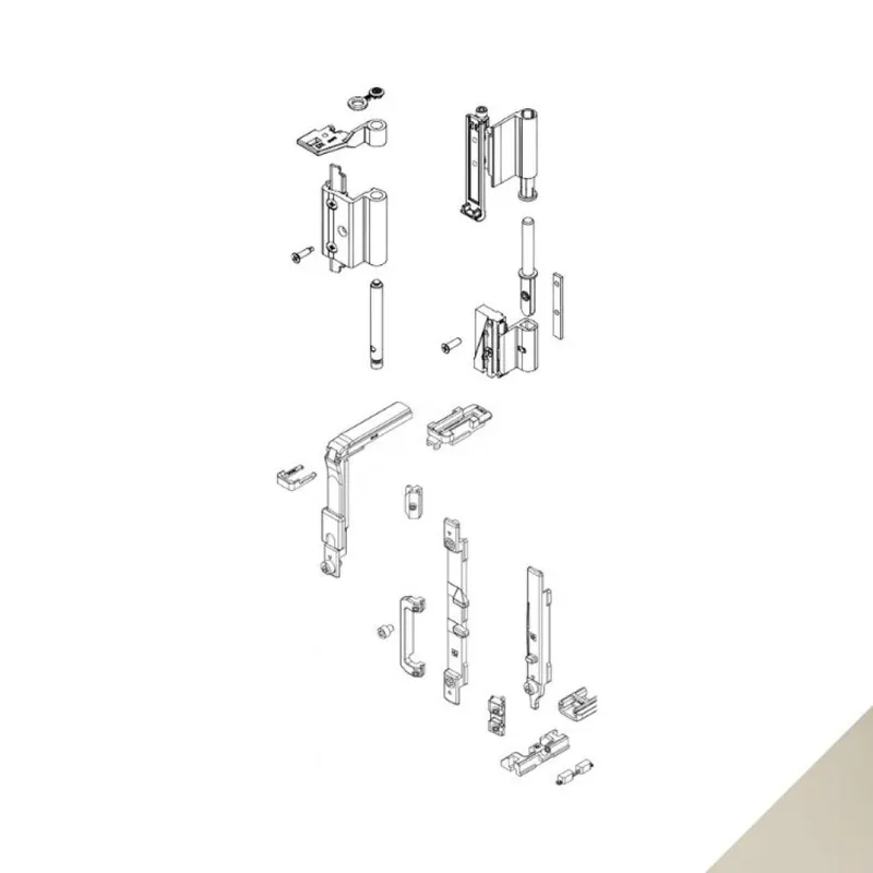 Nu Kopen Kit cerniera Futura 110 R 04758 Giesse per anta a ribalta, profilo Erre 40, Alluminio e Zama finitura Bianco Perla