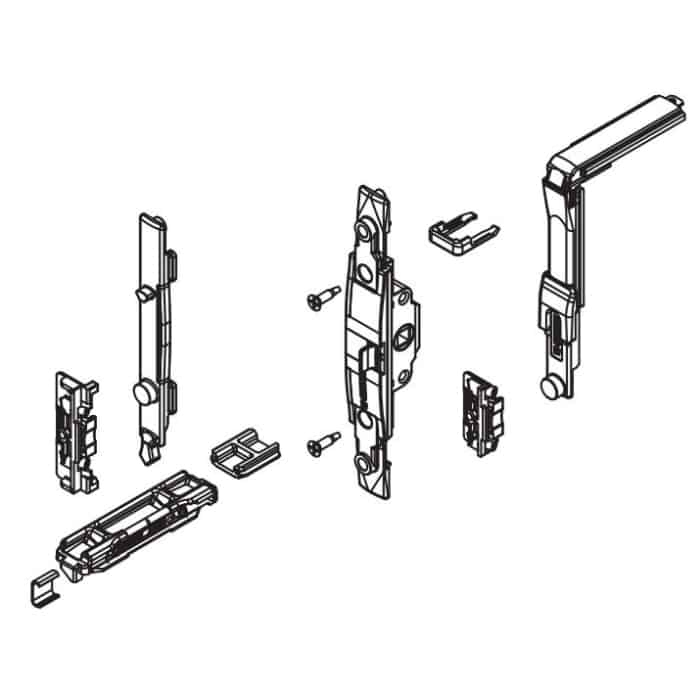 Superprijs Meccanismo base 04705N Giesse per anta a ribalta, profilo CU, manovra Martellina, portata 130 Kg, Acciaio e Zama finitura Silver