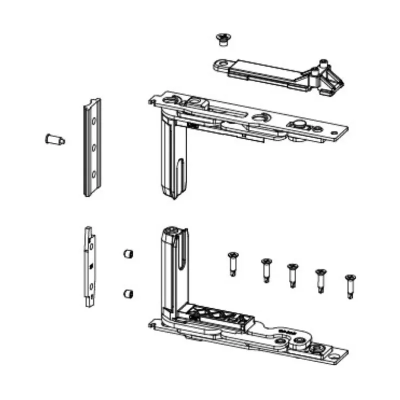 Express Levering Kit cerniera Chic 3D 130 Giesse per anta a battente Sinistra, profilo CU, portata 130 Kg, Acciaio e Zama finitura Silver