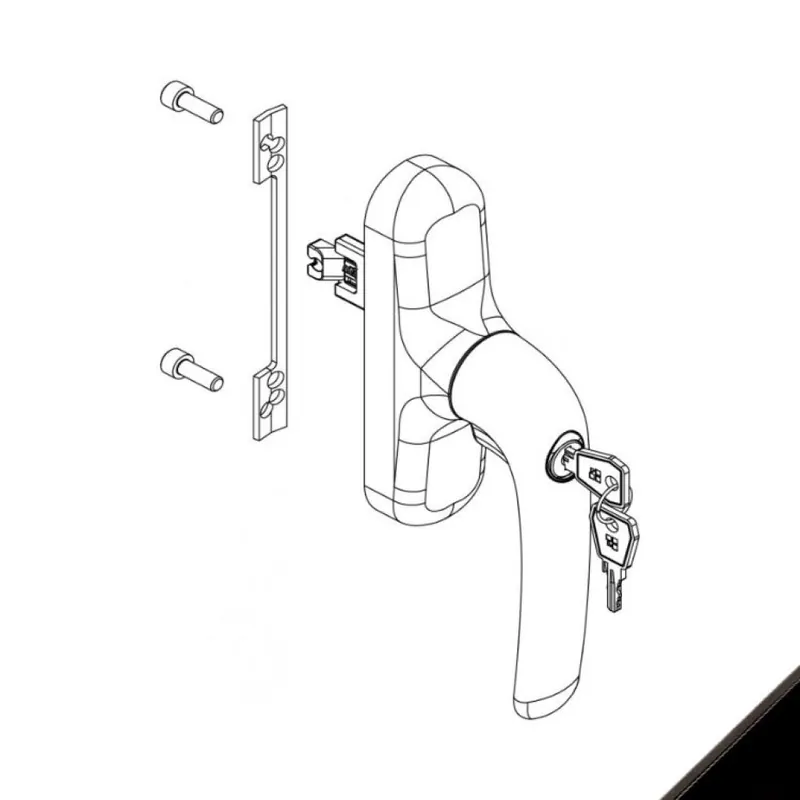 Koop Online Cremonese Prima Key Capture 01194 Giesse per anta e ribalta, con chiave, microventilazione, rotazione 180 gradi, Alluminio finitura Nero