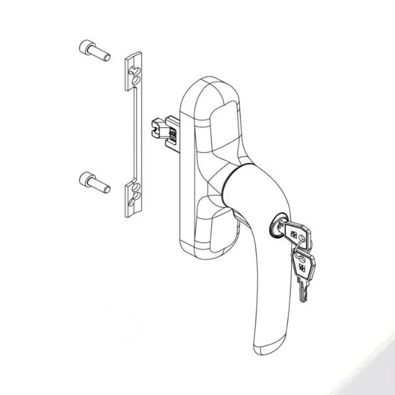 Cremonese Prima Key Capture 01194 Giesse per anta e ribalta, con chiave, microventilazione, rotazione 180 gradi, Alluminio finitura Bianco Fabrieksprijs