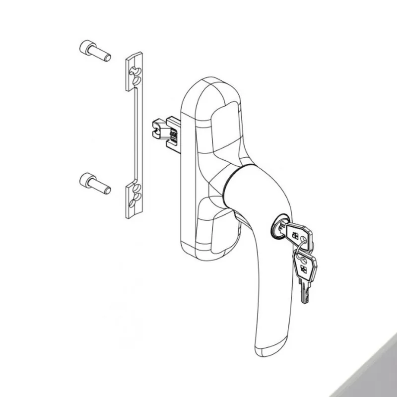 Superprijs Cremonese Prima Key Capture 01194 Giesse per anta e ribalta, con chiave, microventilazione, rotazione 180 gradi, Alluminio finitura Argento