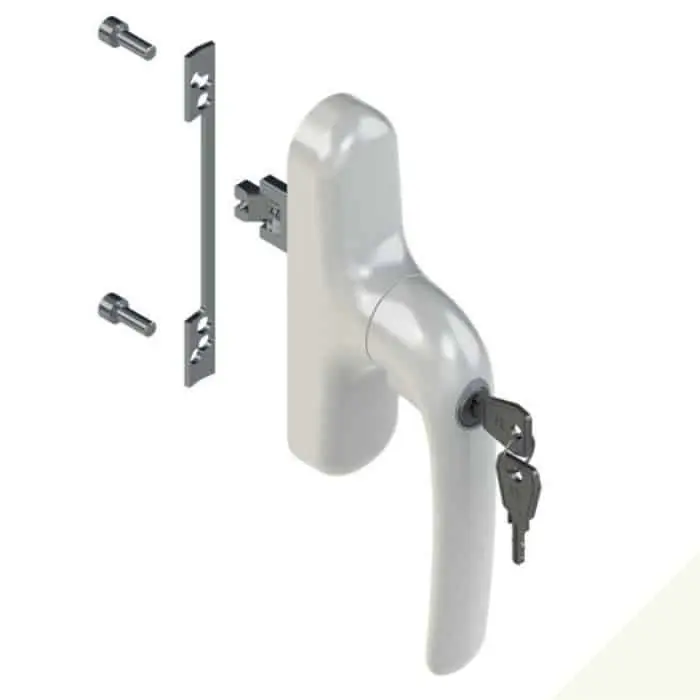Exclusieve Aanbieding Cremonese Prima Key 01191 Giesse per anta e ribalta, con chiave, microventilazione, rotazione 180 gradi, Alluminio finitura Bianco