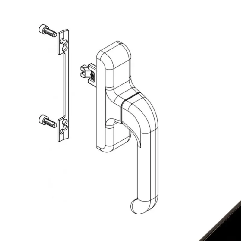 Cremonese Euro 900 01094 Giesse per anta e ribalta, microventilazione, rotazione 180 gradi, Alluminio e Zama finitura Nero Seizoensaanbieding